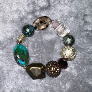 NWOT bead and bobble stretch bracelet